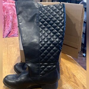 Deflex comfort 6.5 tall black  quilted look riding boots great condition